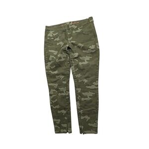 GAP Khakis Women 10 Green Camo Super Skinny Ankle Zip Camouflage Pants